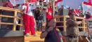 Grib Jaya Sulawesi Selatan Buat Sejarah dengan Nikmati Kapal Pinisi Pantai Losari Sambil Kibarkan 81 Bendera Merah Putih dan Bendera Grib Jaya